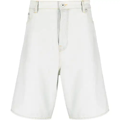 Kenzo Logo Embroidered Denim Shorts