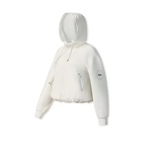FILA Fitness Jackets Women's Light Pink Gray Hooded Moderate Other