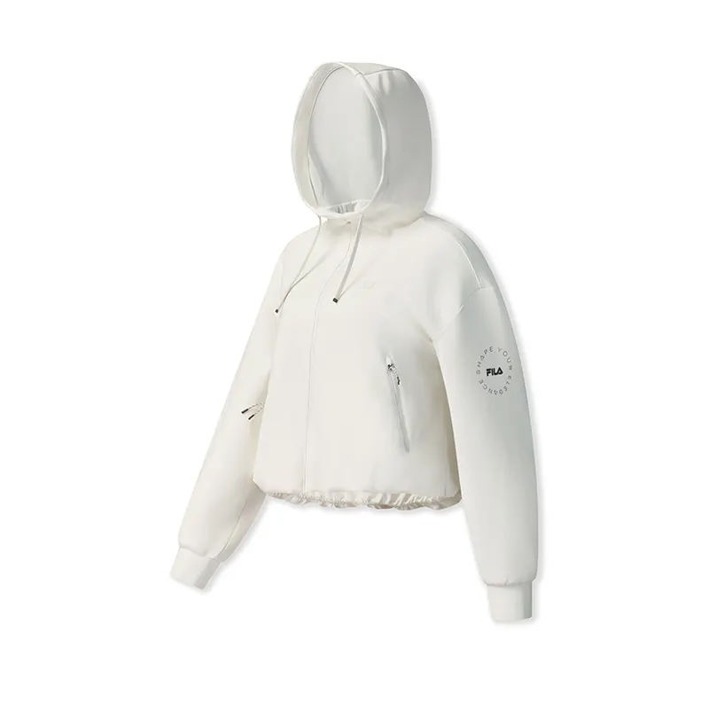 FILA Fitness Jackets Women's Light Pink Gray Hooded Moderate Other