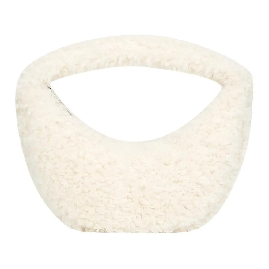 CALVIN KLEIN Zip Closure Fabric Handbag Medium Women's Ivory
