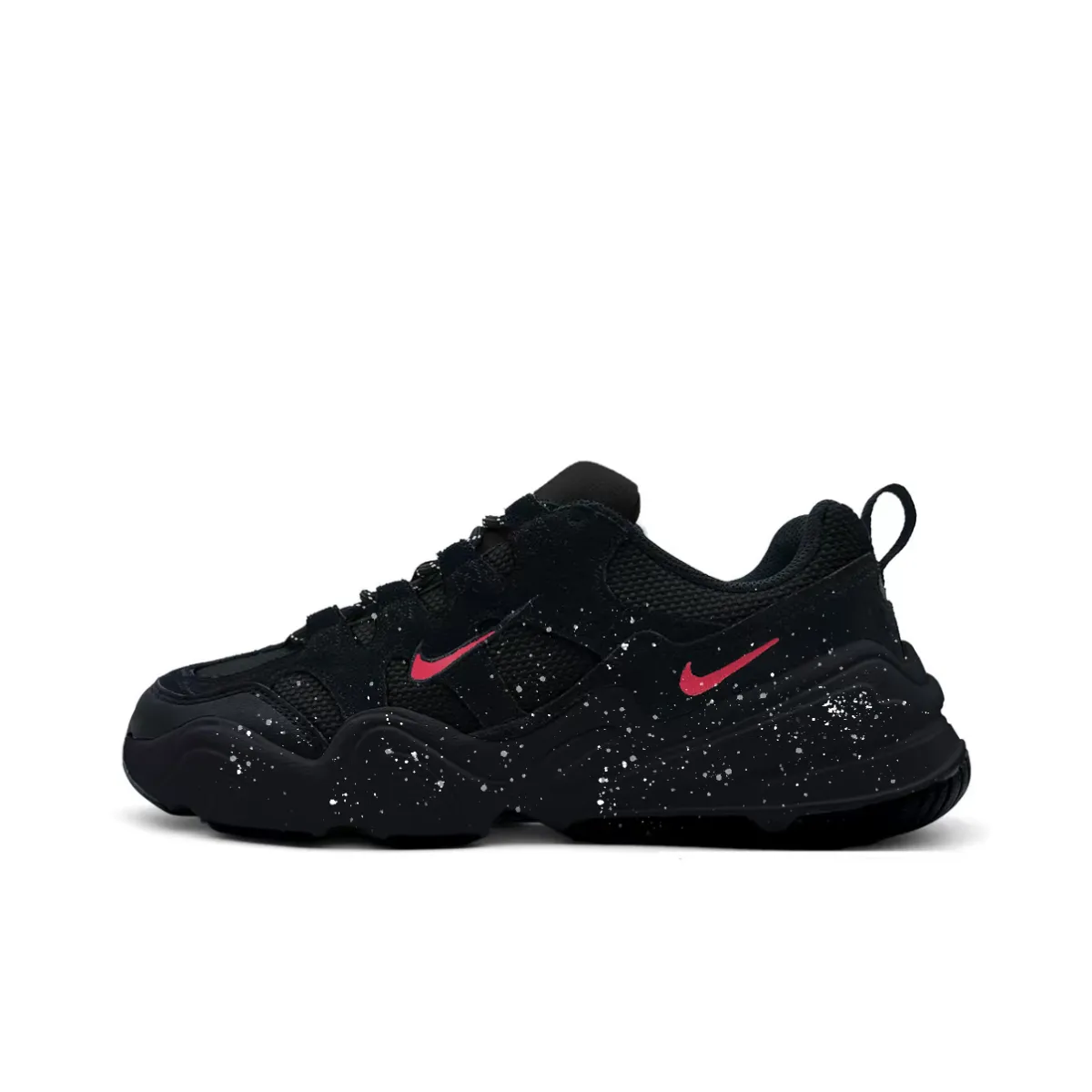 Nike Tech Hera Starry Sky Suede Low top Casual Shoes Unisex Black Red