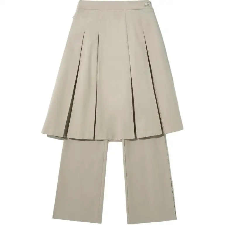 FILA Casual Pants Women's Beige Moderate Bootcut Pants