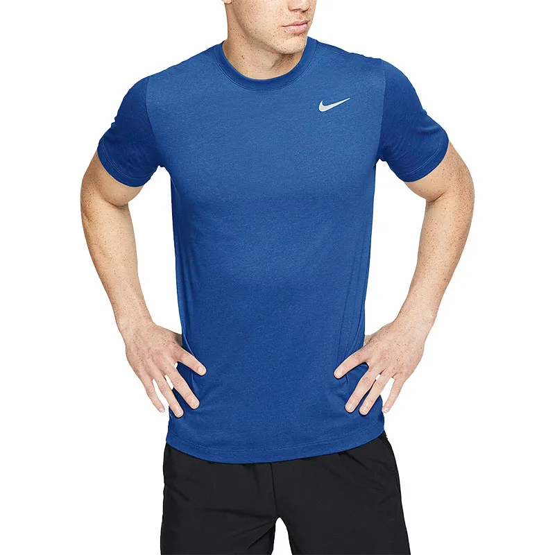 Nike T-Shirts Unisex Blue Crew Neck Moderate Straight Fit