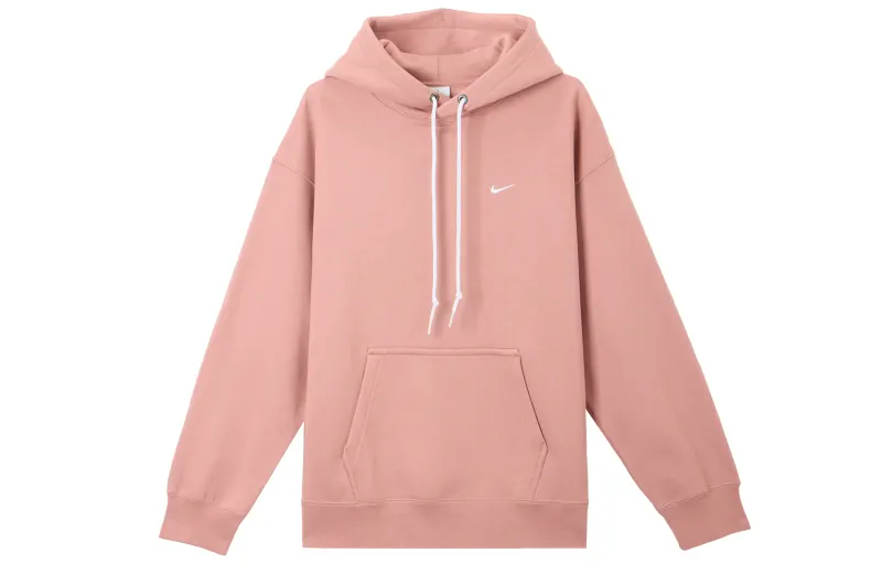 Nike Solo Swoosh Solid Color Hooded Drawstring Thickened And Fleece Lined Casual Long Sleeved Sweatshirt Men's