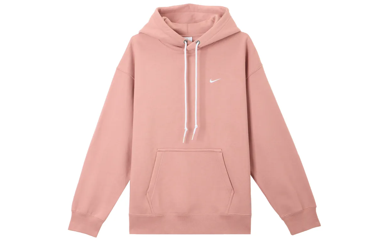 Nike Solo Swoosh Solid Color Hooded Drawstring Thickened And Fleece Lined Casual Long Sleeved Sweatshirt Men's