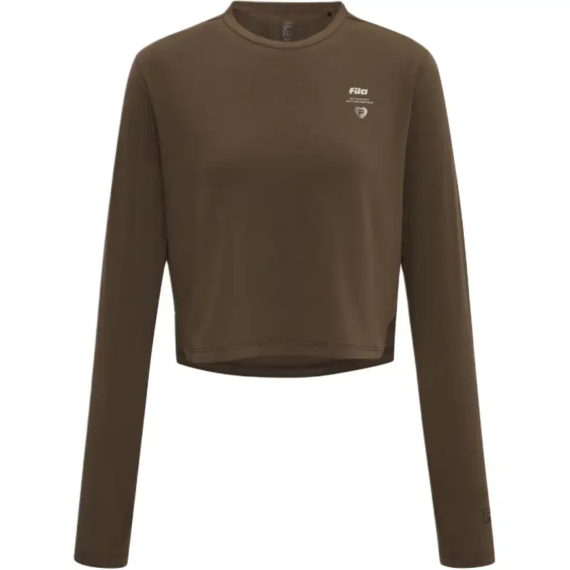 FILA T Shirts Women's Brown Crew Neck
