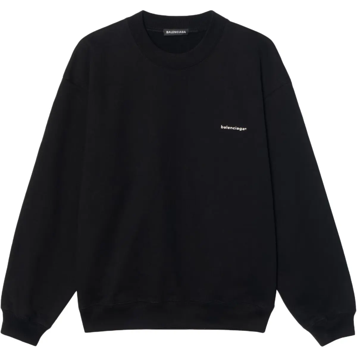 Balenciaga Small Contrast Logo Print Crewneck Sweatshirt