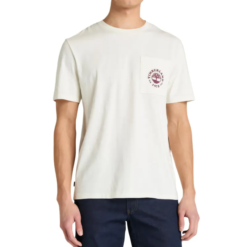 Timberland T Shirts Men's White Crew Neck