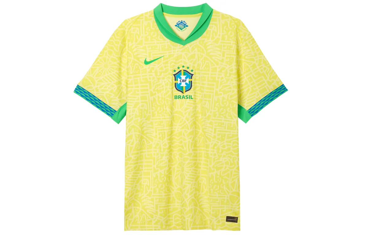 Nike Brazil National Team Retro Soccer Jerseys Player Edition Men's Dynamic Yellow