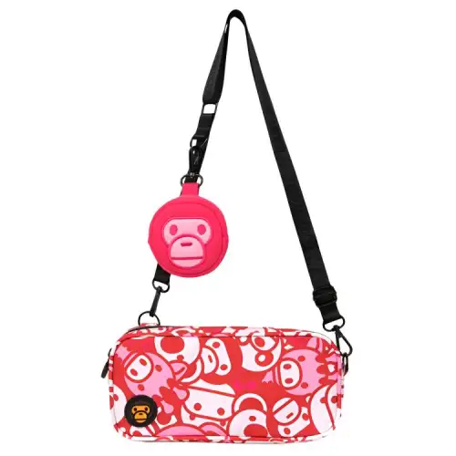 A BATHING APE Shoulder Bag, Crossbody Bag Regular Men's Pink