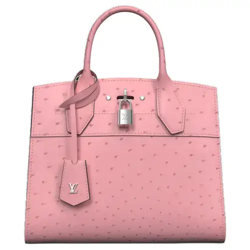 LOUIS VUITTON City Steamer Ostrich Leather Shoulder Bag, Crossbody Bag, Handbag Small Women's Rose Pink