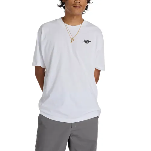 New Balance T Shirts Men's White Crew Neck