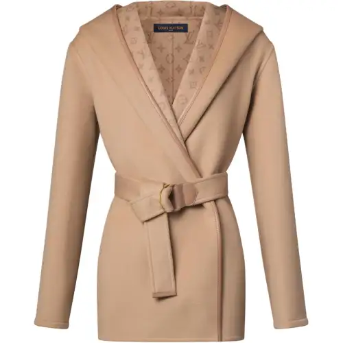 Lv Belted Short Wrap Pea Coat