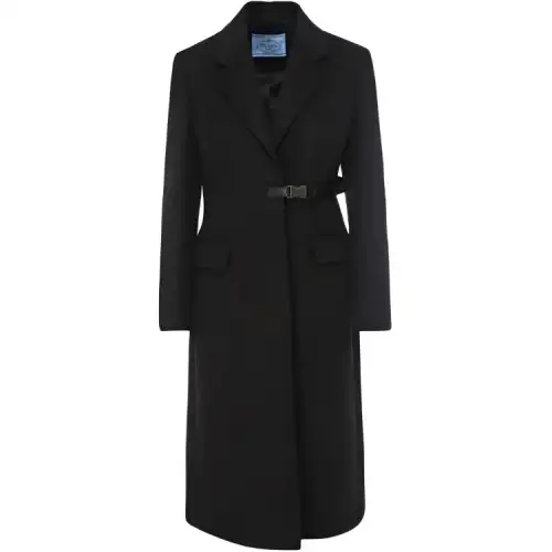 PRADA Coats Women's Black Lapel Moderate