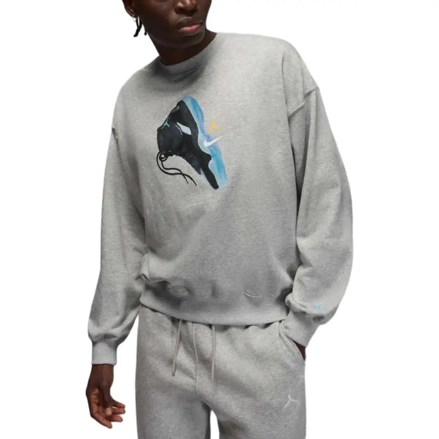 Jordan Sweatshirts Men's Gray Crew Neck Moderate