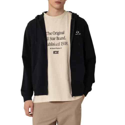 Converse Sweatshirts Men's Black Hooded Moderate