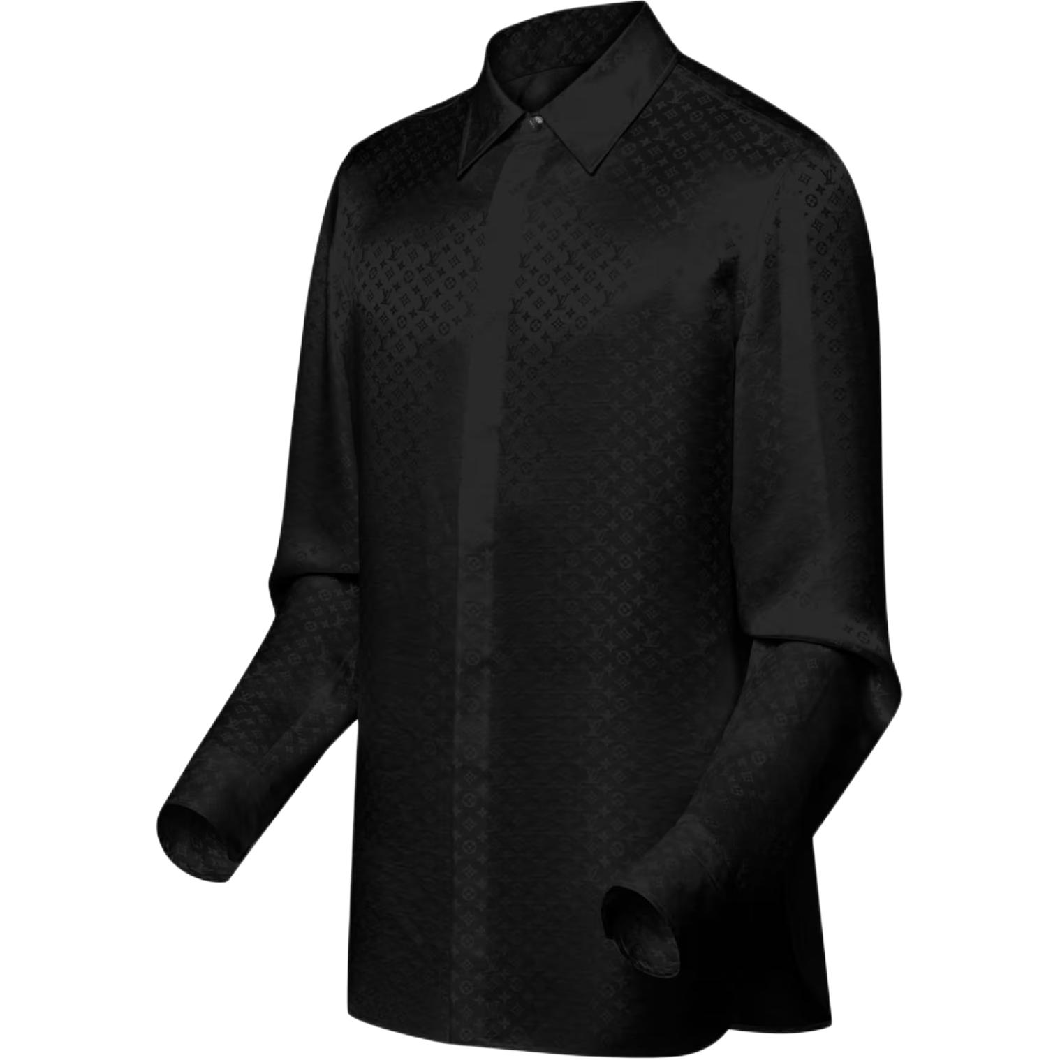 Мужская футболка Louis Vuitton Monogram Shirt (черная) — фото 3