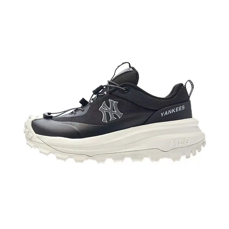 MLB New York Yankees Synthetic Leather Height Increasing Low top Chunky Sneakers Unisex Black