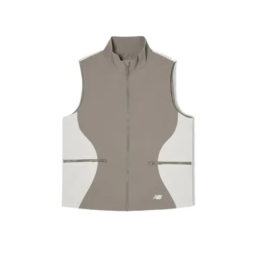 New Balance Vests Men's Brown Stand Collar Moderate Other