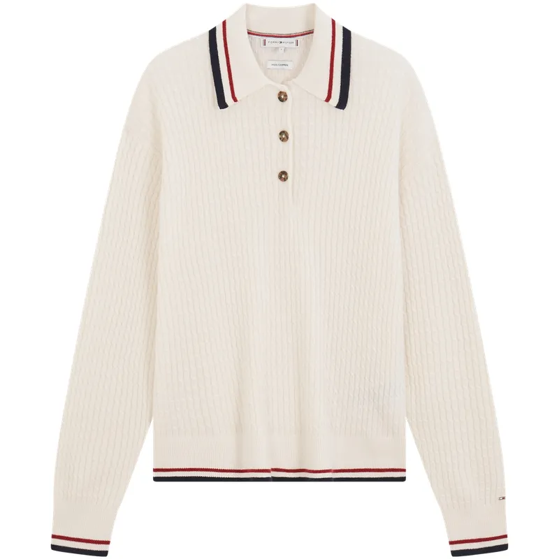Tommy Hilfiger cable-knit polo shirt