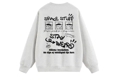Disney Disney, fashionable trend cartoon toy, monster, soft sports sweatshirt with a round collar for men and women, with your logo imprint, hand painting, loose fit, absorbs sweat and smell
