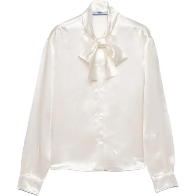 Prada scarf-collar satin shirt