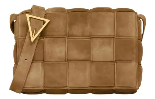 Bottega Veneta Padded Cassette Suede Pillow Bag, Shoulder Bag, Crossbody Bag Women's Brown