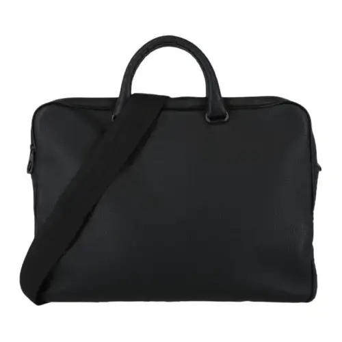 Bottega Veneta Logo Leather Briefcase, Handbag Men's Black