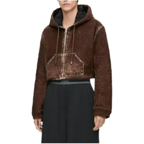 LOEWE Cropped Hooded Jacket 'Truffle'