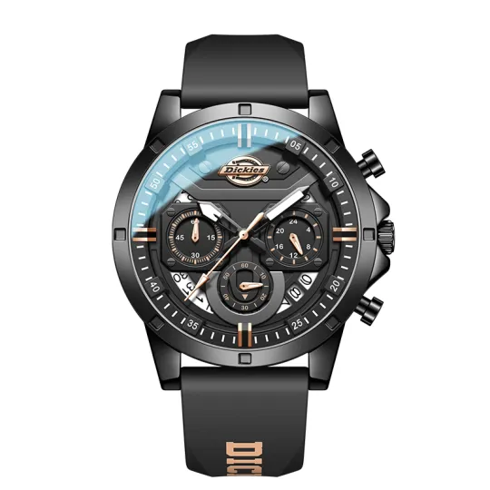 Dickies Wrist Watches Quartz Movement Silicone Strap Black Dial Men's Watches Box Limited Edition
