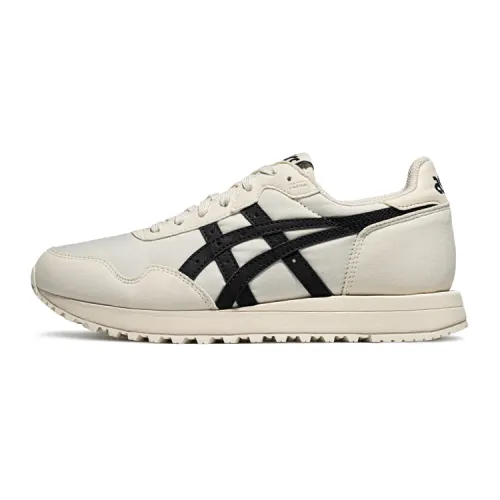ASICS Abrasion Resistant Low top Retro Sports Casual Shoes Unisex Beige Black