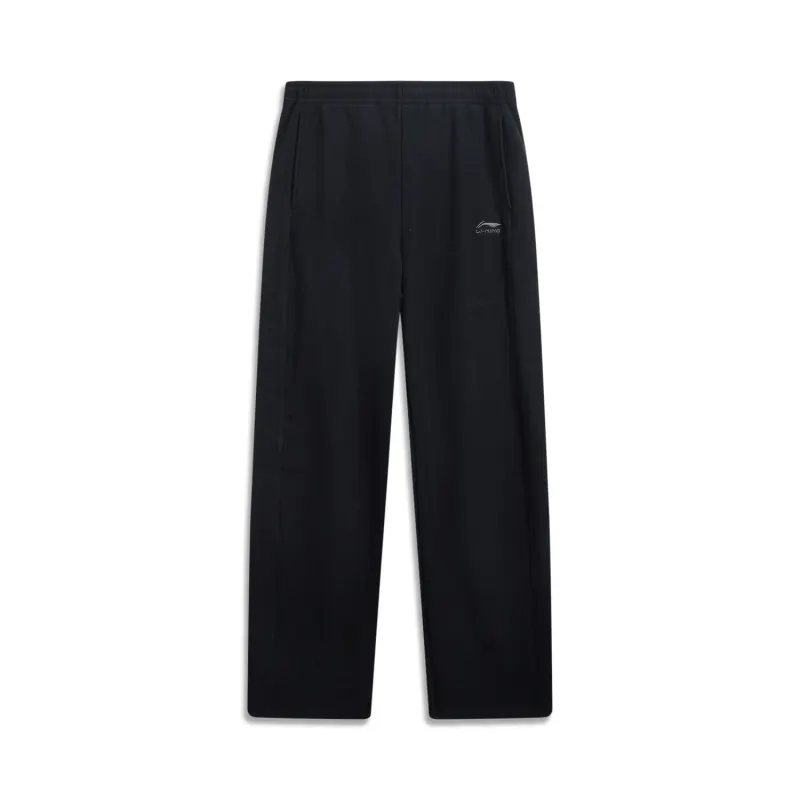 Li Ning Sports Life Collection Fleece Lined Thermal Embroidery Letter Fashion Versatile Casual Straight Fit