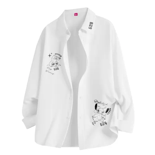 Disney Disney, comfortable fashionable cartoon cardigan, elastic breathable shirt for men and women, loose fit