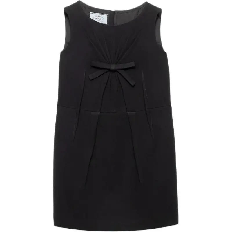 PRADA Bow detail Pleated Mini Dress