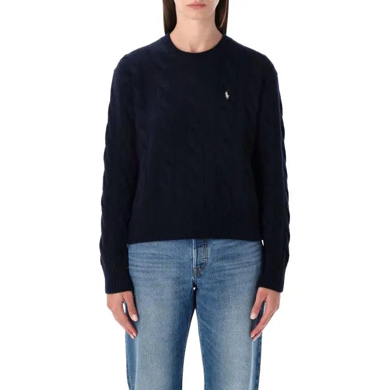 Polo Ralph Lauren Logo Embroidered Cable-Knitted Jumper