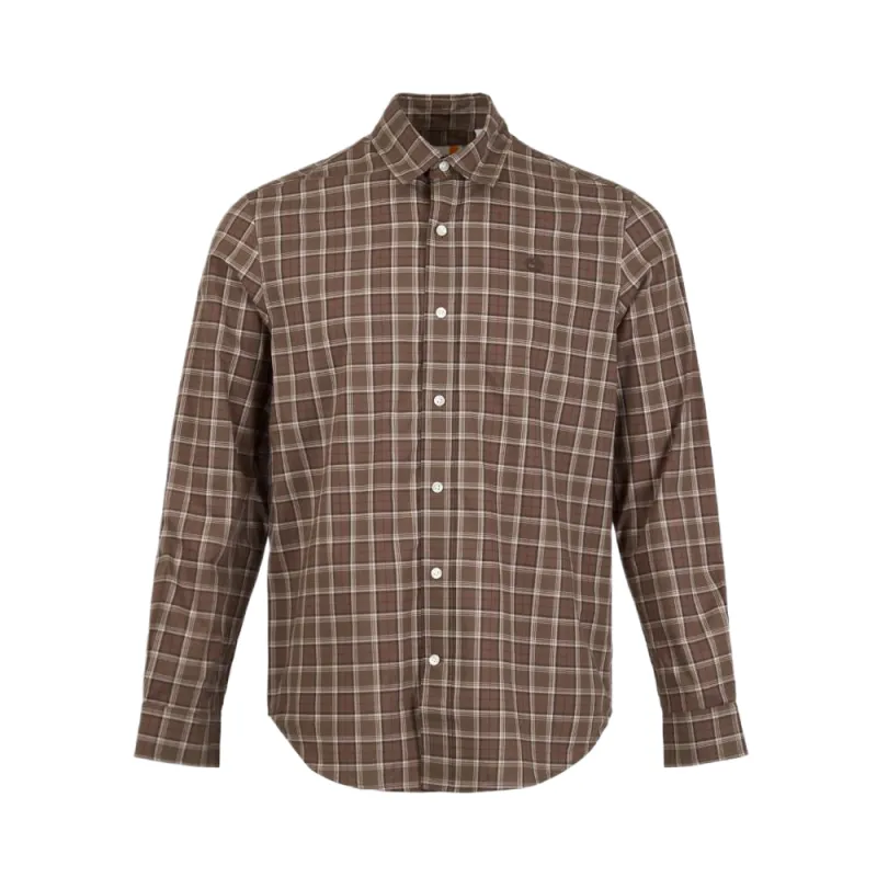 Timberland Shirts Men's Brown Plaid Lapel Moderate Other