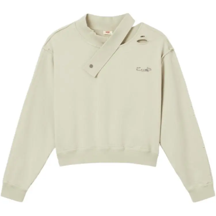 Levi's Sweatshirts Women's Ecru Crew Neck Moderate Regular