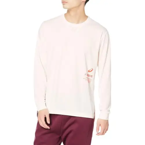 ASICS T Shirts Men's Cream Crew Neck