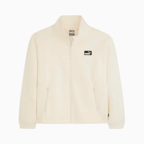 PUMA Velvet Jackets Women's Cream White Turtleneck Moderate
