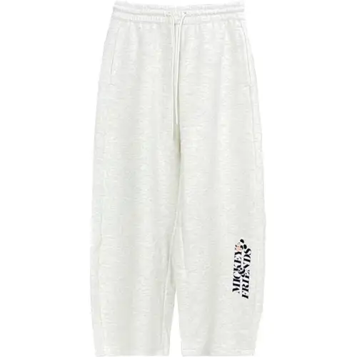 Li Ning Casual Pants Women's Light Gray Moderate Straight Fit Pants