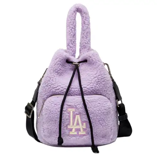 MLB Polyester Bucket Bag, Handbag, Shoulder Bag, Crossbody Bag Unisex Taro Purple