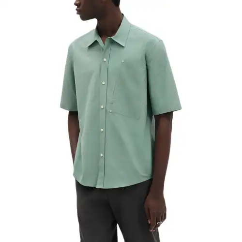 HERMES Shirts Men's Celadon Lapel Moderate Other