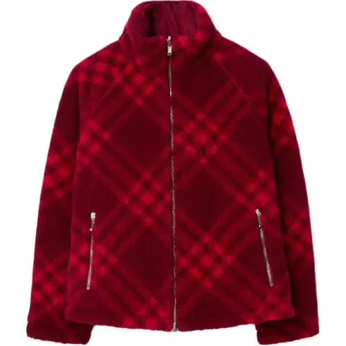 Burberry Checked Reversible Fleece Bomber Jacket