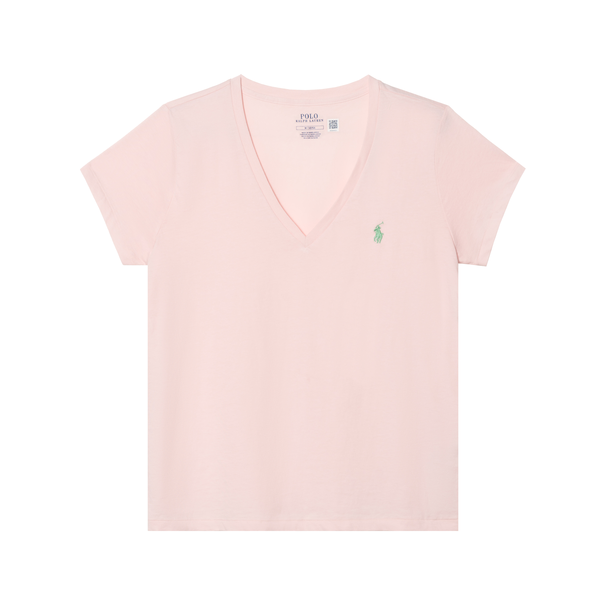Polo Ralph Lauren Fuchsia T-shirt, logo embroidery service, V-neckline, with short sleeve