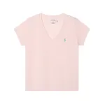 Polo Ralph Lauren Fuchsia T-shirt, logo embroidery service, V-neckline, with short sleeve