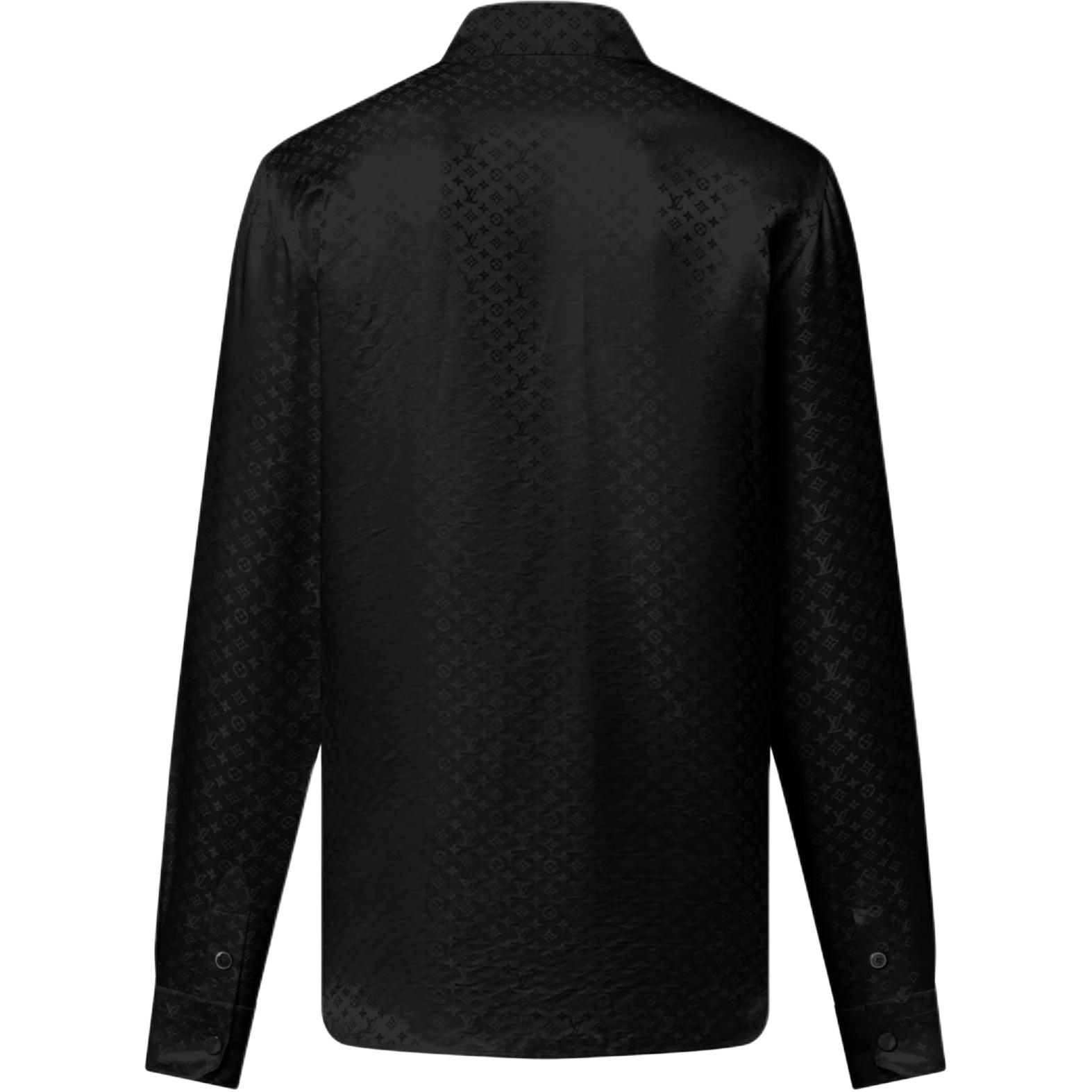 Мужская футболка Louis Vuitton Monogram Shirt (черная) — фото 2