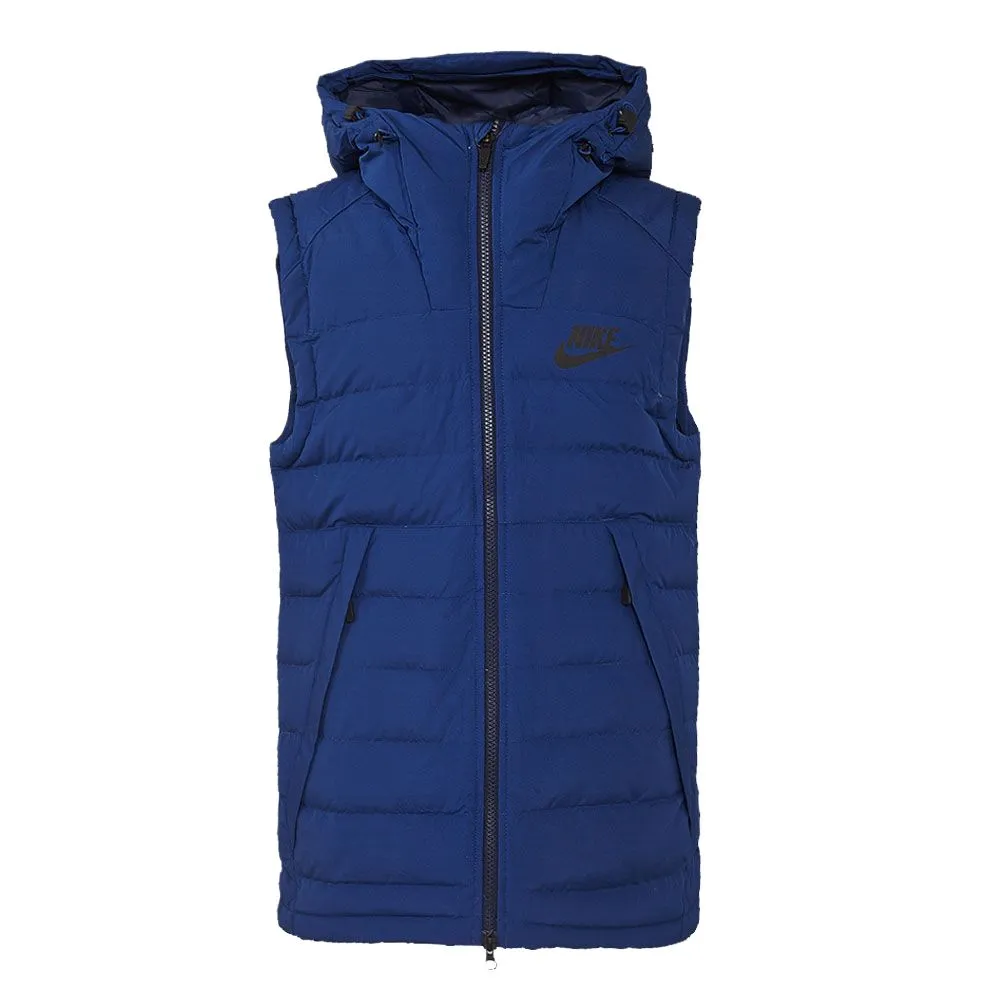 Nike Down Vests Men's Blue Hooded Moderate Other