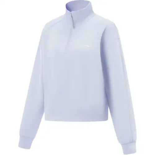 Li Ning Sweatshirts Women's Light Blue Stand Collar Moderate