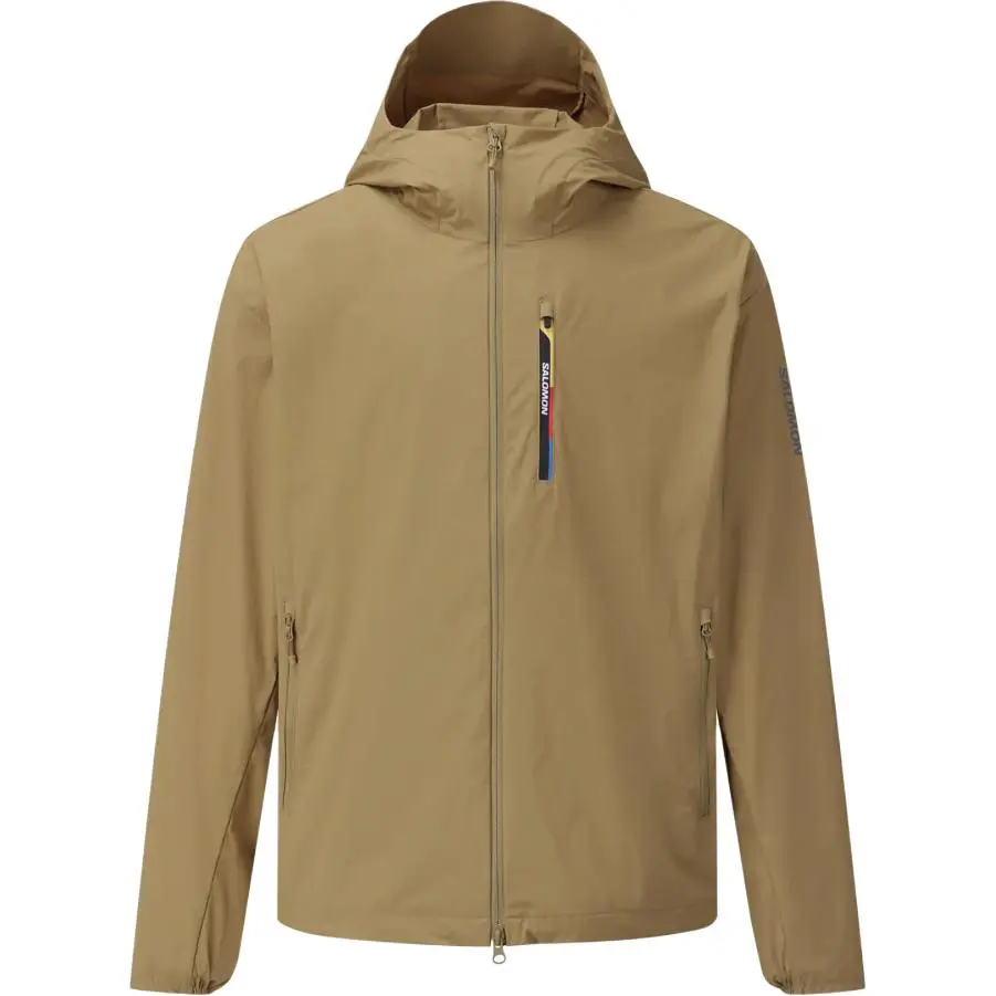 SALOMON Jackets Men's Tan Hooded (Non-detachable) Moderate Straight Fit