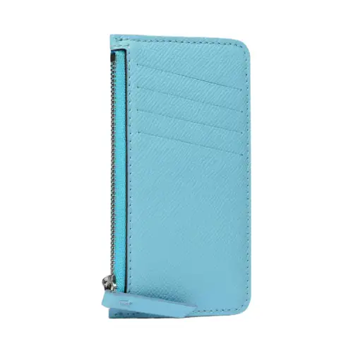 Maison Margiela Small Grain Calfskin And Smooth Calfskin Wallet Women's Light Blue